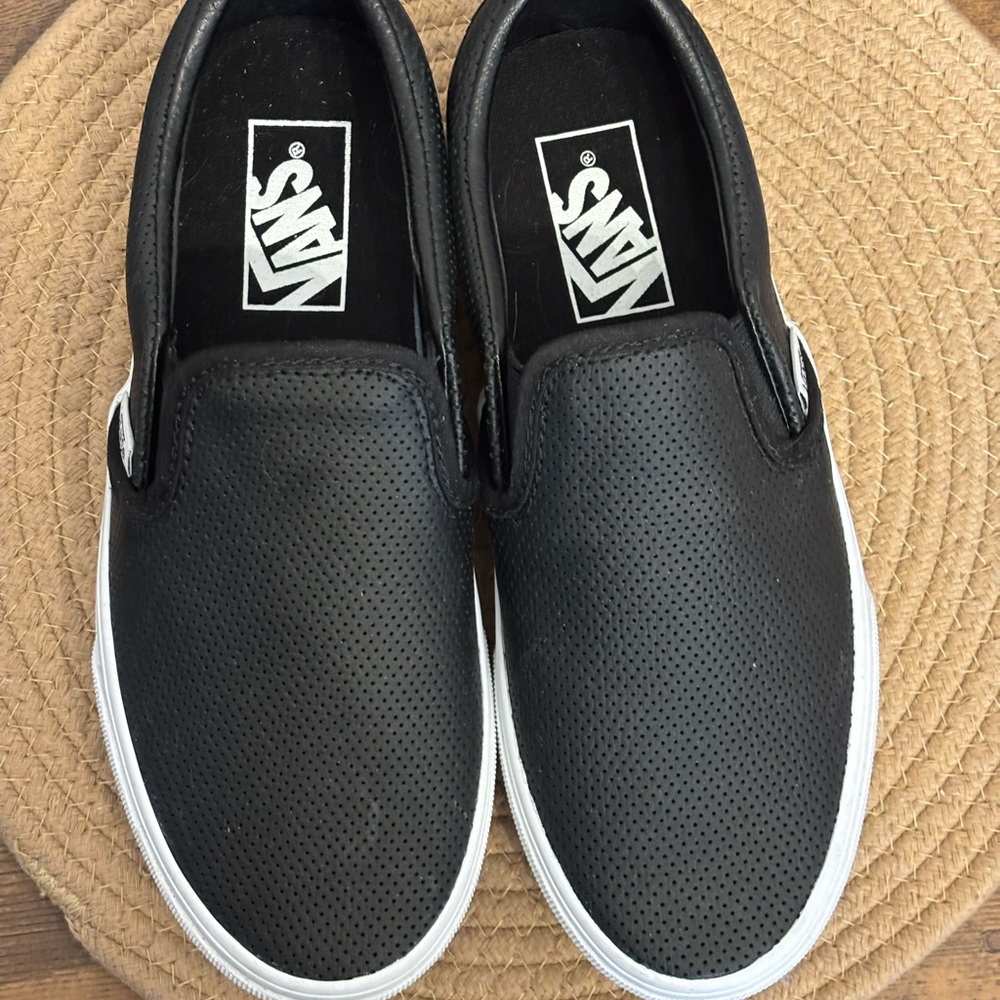 Vans Black Flats with Perforated Design